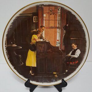 Used Gorham Norman Rockwell marriage license collectors plate 10.25"